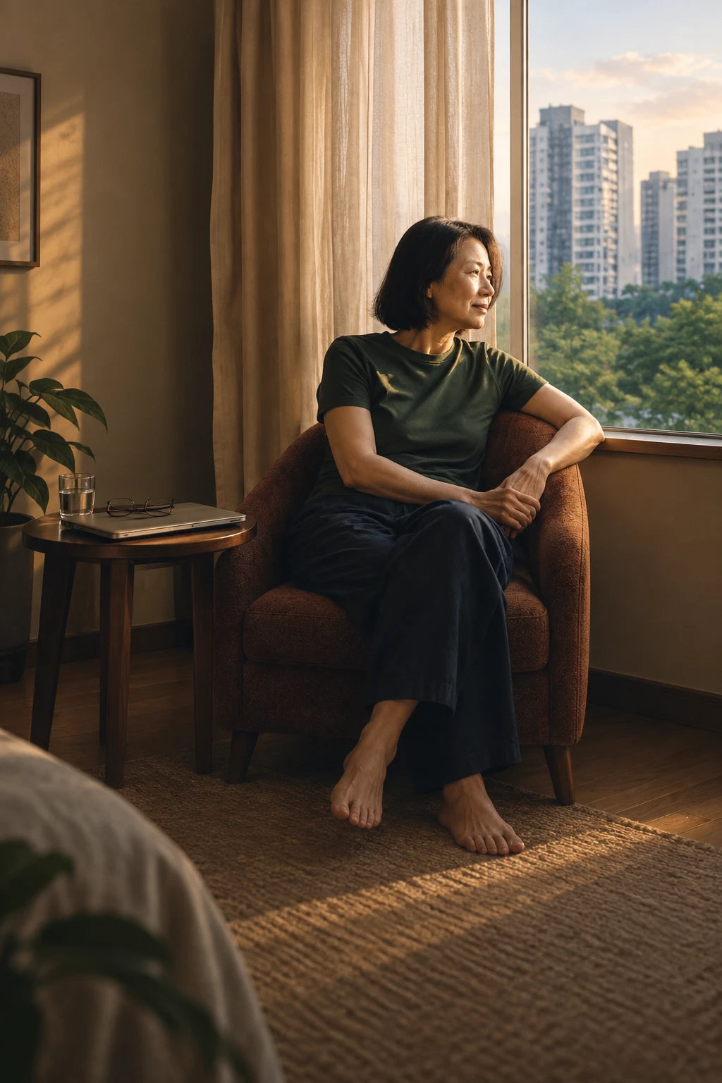 A quiet moment by a window