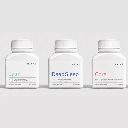 The Matrē Method: MATRĒ Calm, Deep Sleep and Core bottles