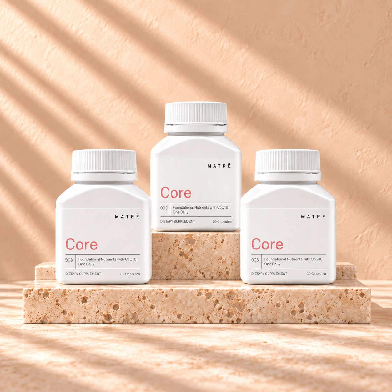 Three Matrē Core bottles