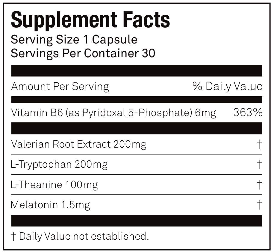Deep Sleep Supplement Facts