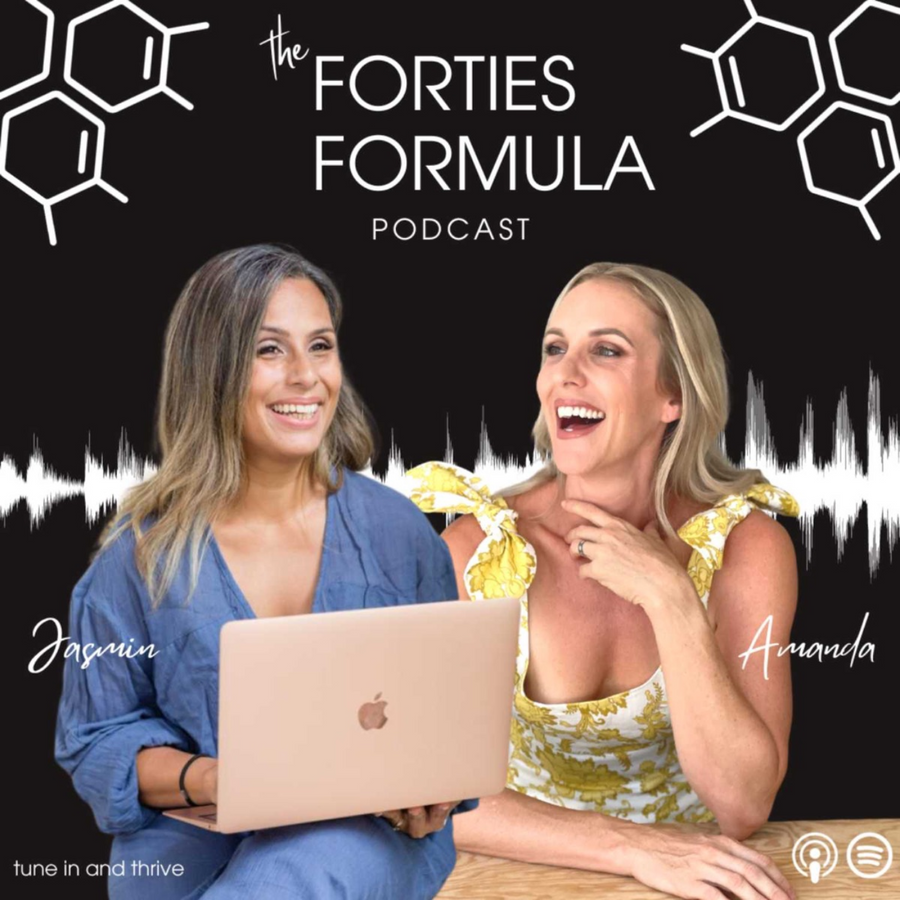 The Forties Formula podcast artwork with hosts Jasmin and Amanda
